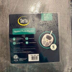 Serta Heated Plush Blanket - Elegant Gray